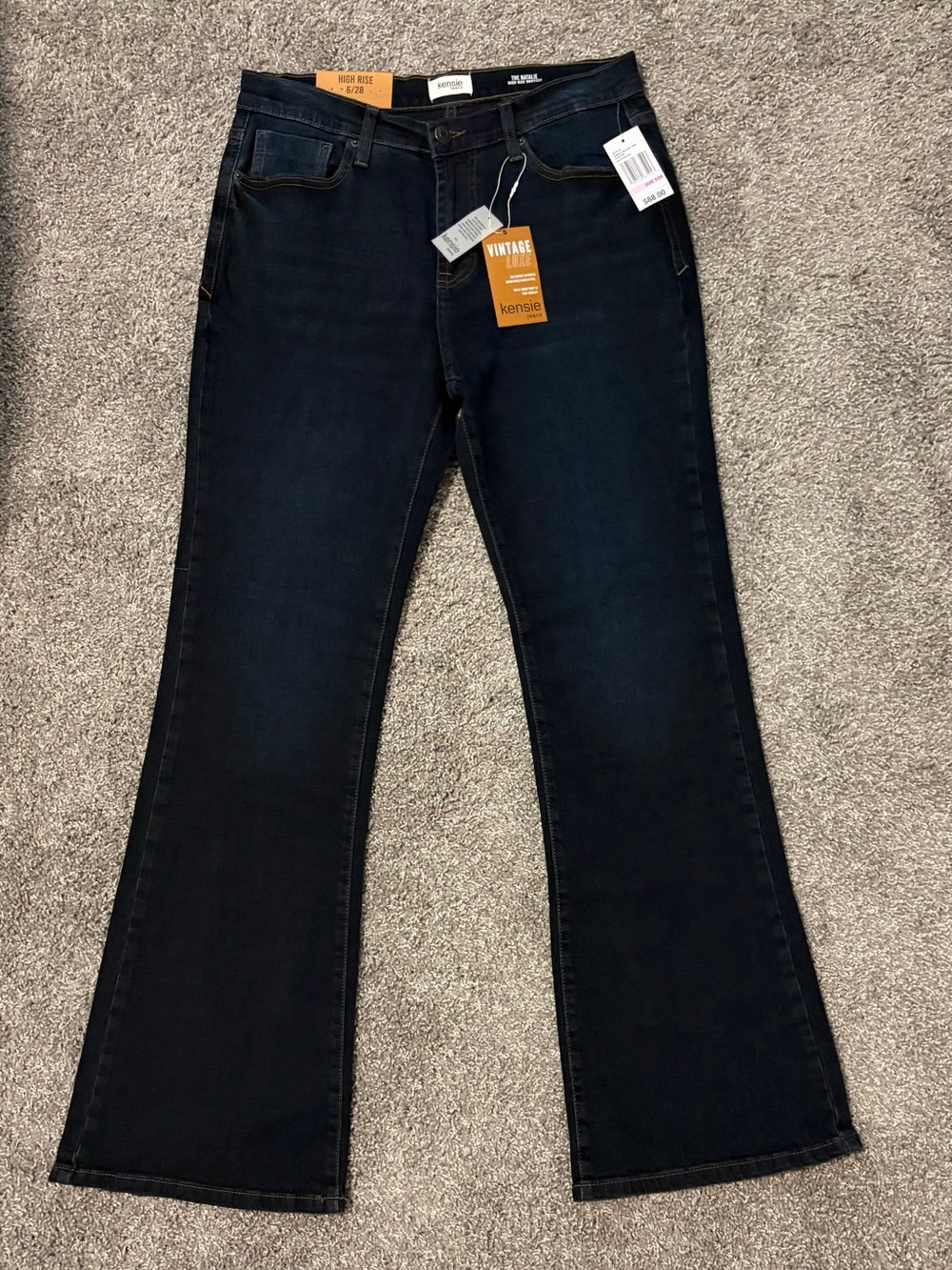 Kensie The Natalie Vintage Luxe High Rise authentic Denim Bootcut Jeans 6/28